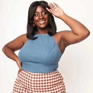 Unique Vintage Denim Main Squeeze Crop Top